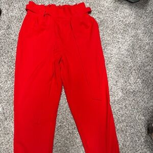 Grace Karin belted red pants